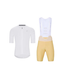 HOLOKOLO Cycling short sleeve jersey and shorts - AEROLITE - beige/white